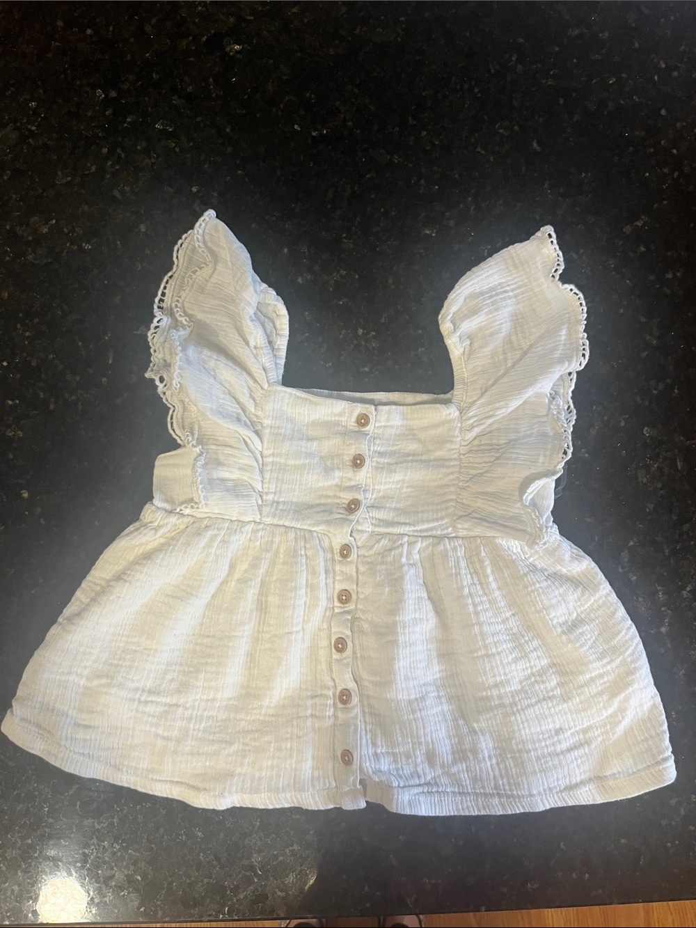 Haute Hippie White Ruffle Button-Front Tank Top